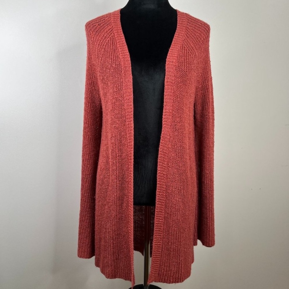 Nordstrom Olive & Oak Bell Sleeve Open Front Knit Longline Cardigan Size Medium